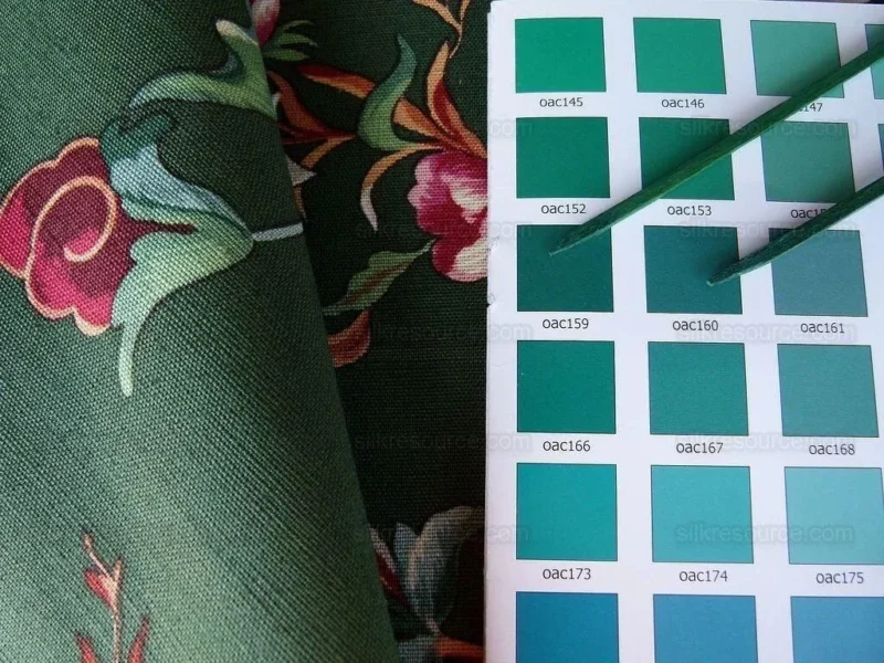 P1000980.jpg Scalamandre Les Fleurs Mysterieuses Green Tulip Rose Peony Print MSRP USD/598/y