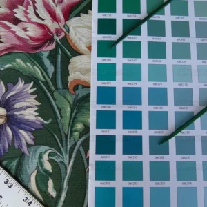 P1000981.jpg Scalamandre Les Fleurs Mysterieuses Green Tulip Rose Peony Print MSRP USD/598/y