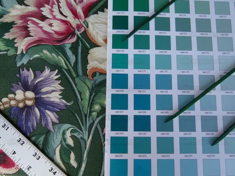 P1000981.jpg Scalamandre Les Fleurs Mysterieuses Green Tulip Rose Peony Print MSRP USD/598/y