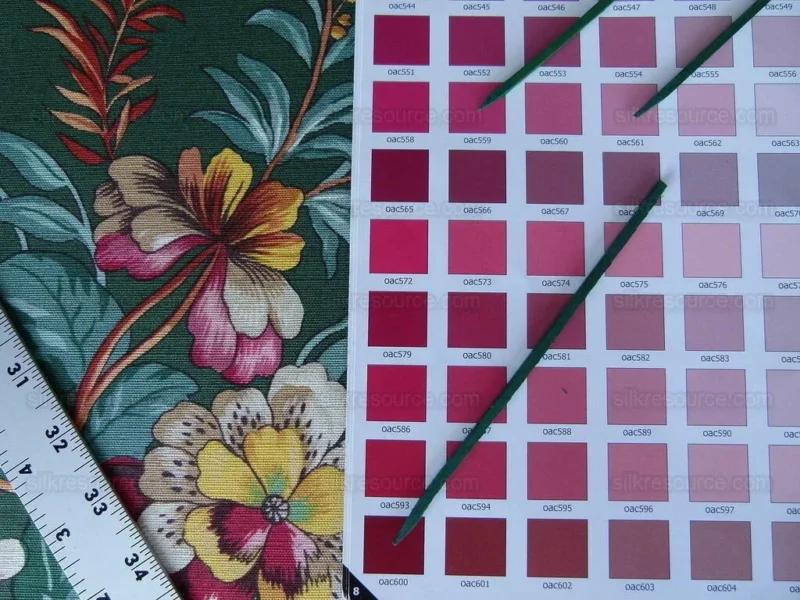 P1000982.jpg Scalamandre Les Fleurs Mysterieuses Green Tulip Rose Peony Print MSRP USD/598/y