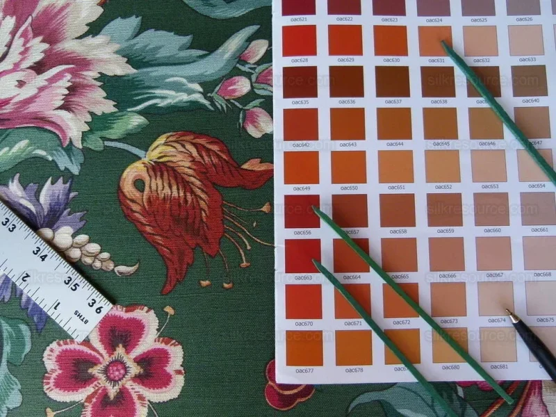 P1000983.jpg Scalamandre Les Fleurs Mysterieuses Green Tulip Rose Peony Print MSRP USD/598/y