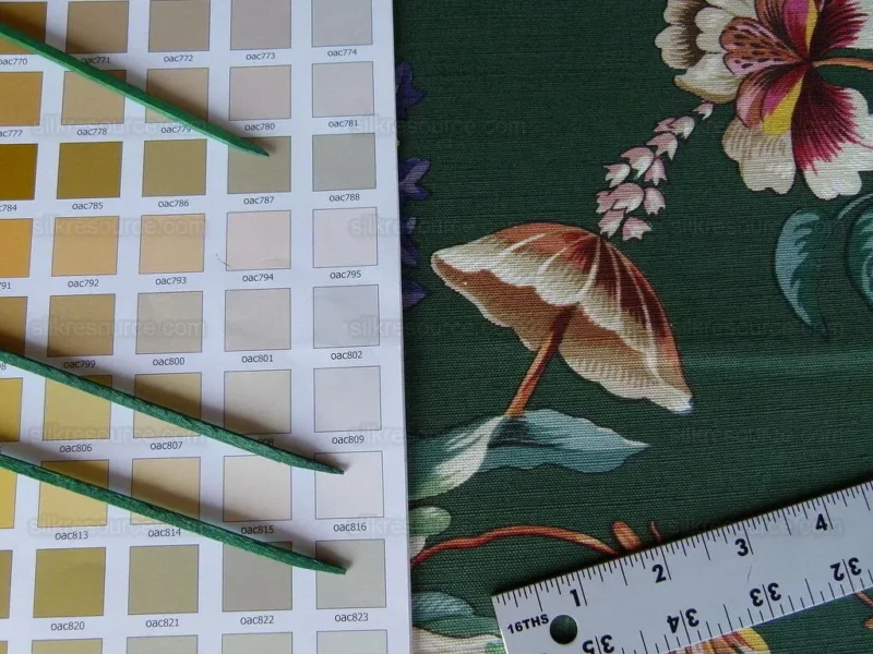 P1000985.jpg Scalamandre Les Fleurs Mysterieuses Green Tulip Rose Peony Print MSRP USD/598/y