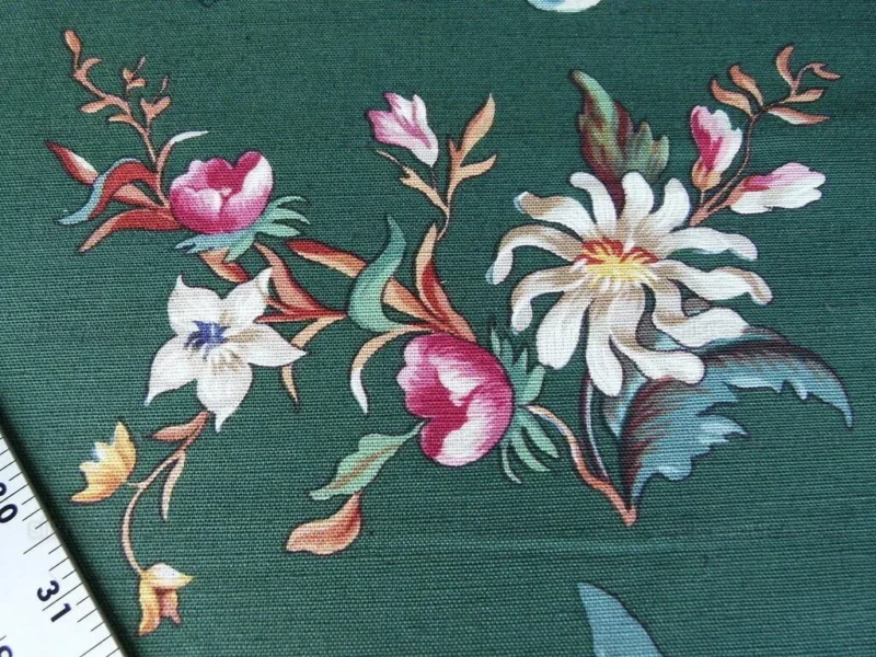 P1000986.jpg Scalamandre Les Fleurs Mysterieuses Green Tulip Rose Peony Print MSRP USD/598/y