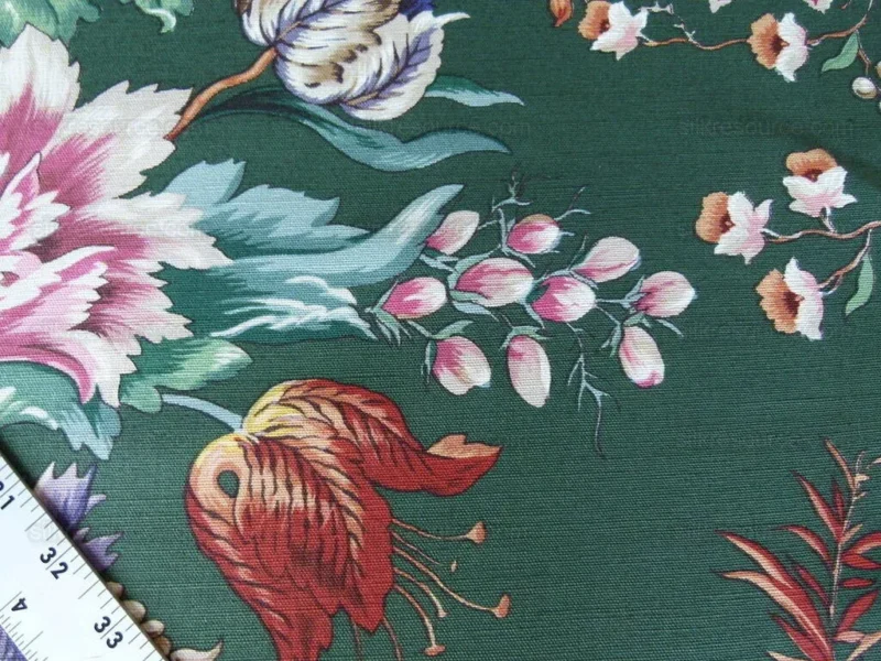 P1000987.jpg Scalamandre Les Fleurs Mysterieuses Green Tulip Rose Peony Print MSRP USD/598/y