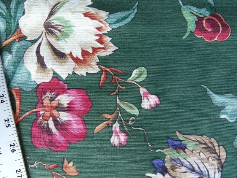 P1000988.jpg Scalamandre Les Fleurs Mysterieuses Green Tulip Rose Peony Print MSRP USD/598/y