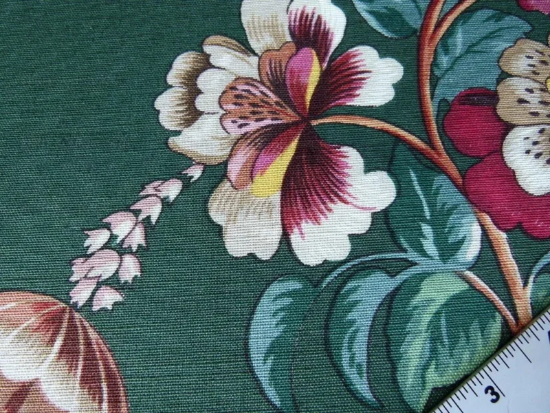 P1000991.jpg Scalamandre Les Fleurs Mysterieuses Green Tulip Rose Peony Print MSRP USD/598/y