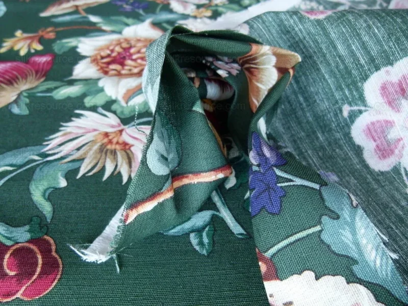 P1000993.jpg Scalamandre Les Fleurs Mysterieuses Green Tulip Rose Peony Print MSRP USD/598/y