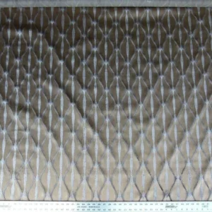 1.75y Scalamandre Fonthill Helena Grey Pewter Velvet River Ribbon Diamond Mid-century MSRP USD 164/Y