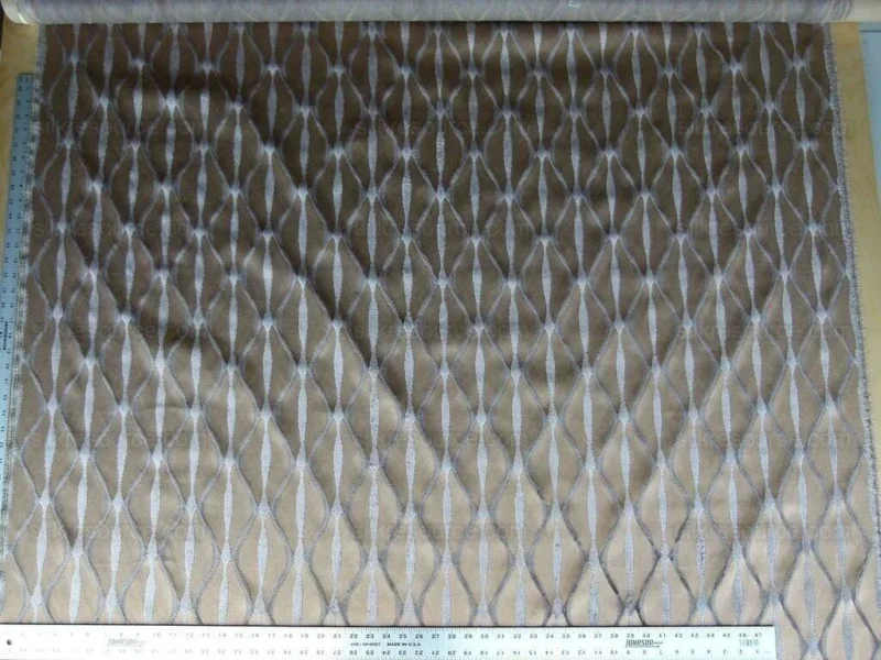 1.75y Scalamandre Fonthill Helena Grey Pewter Velvet River Ribbon Diamond Mid-century MSRP USD 164/Y