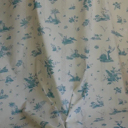 BRUNSCHWIG & FILS CHINOISERE A L'AMERICAINE TOILE AQUA BLUE BTY BRUNSCHWIG & FILS CHINOISERE A L'AMERICAINE TOILE AQUA BLUE BTY