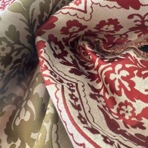 img_2330-2 by yard Lee Jofa Mulberry Home Staveley Damask Ruby Olive Green Red White Floral Stripe MSRP USD 196/y