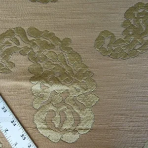 Scalamandre Katmandu Oro Gold Green Silk Lampas Paisley MSRP USD 364/Y