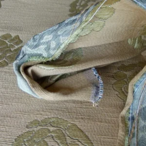 Scalamandre Katmandu Oro Gold Green Silk Lampas Paisley MSRP USD 364/Y
