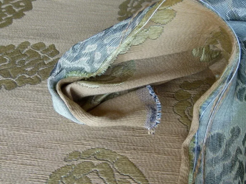 Scalamandre Katmandu Oro Gold Green Silk Lampas Paisley MSRP USD 364/Y