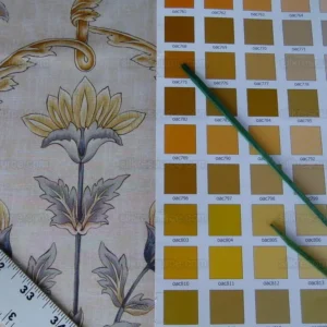 P1010226.jpg Scalamandre Pashmina Vanilla Floral Lattice Cream Gold Pink Green Arabisque Print MSRP USD 358/Y