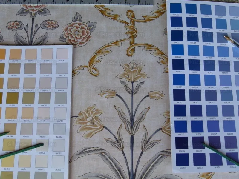 P1010227.jpg Scalamandre Pashmina Vanilla Floral Lattice Cream Gold Pink Green Arabisque Print MSRP USD 358/Y