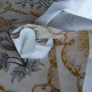 P1010232.jpg Scalamandre Pashmina Vanilla Floral Lattice Cream Gold Pink Green Arabisque Print MSRP USD 358/Y