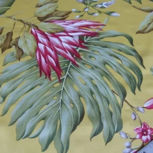 P1010305.jpg By Yard Scalamandre Key West Gw Yellow Tropical Flower Hibiscus Monstera bird of paradise Banana Print MSRP USD 288/Yd