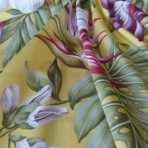 P1010310.jpg By Yard Scalamandre Key West Gw Yellow Tropical Flower Hibiscus Monstera bird of paradise Banana Print MSRP USD 288/Yd