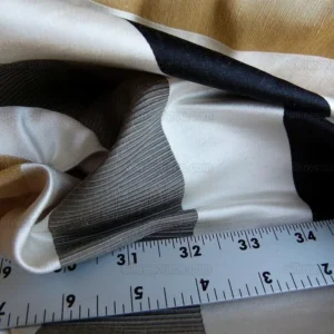 P1010393.jpg 0.4Y Scalamandre Gilles Stripe Ebony Gold & Dark Taupe Classy Silk Linen Jacquard Heavy Stripe MSRP278/y