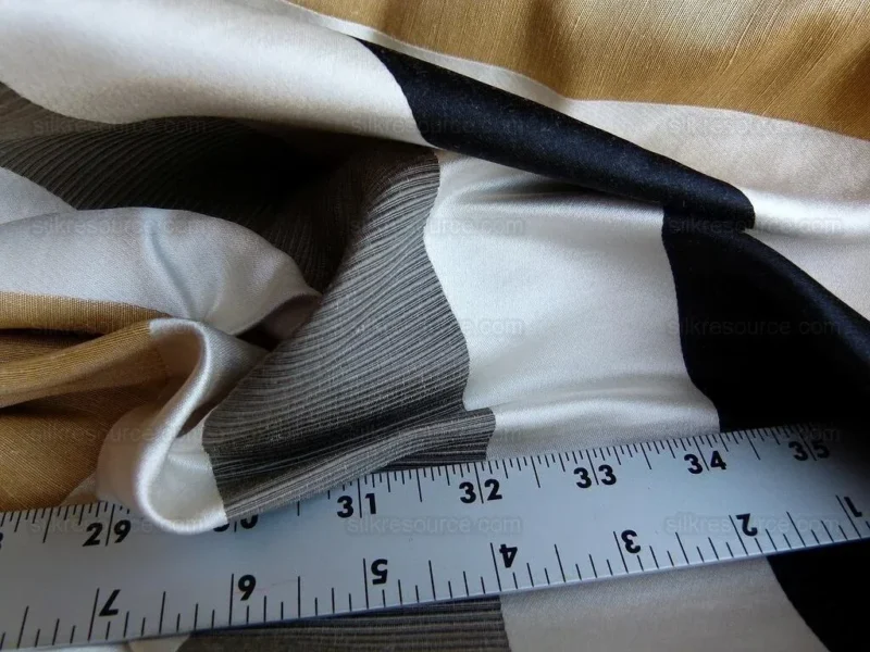 P1010393.jpg 0.4Y Scalamandre Gilles Stripe Ebony Gold & Dark Taupe Classy Silk Linen Jacquard Heavy Stripe MSRP278/y