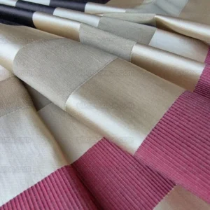 P1010415.jpg Scalamandre Gilles Stripe Chocolate Bronze Ruby Brown Red Gold Silk Linen Jacquard Heavy Stripe MSRP278/y