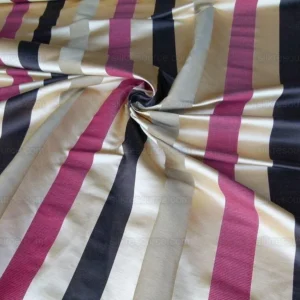 P1010417.jpg Scalamandre Gilles Stripe Chocolate Bronze Ruby Brown Red Gold Silk Linen Jacquard Heavy Stripe MSRP278/y