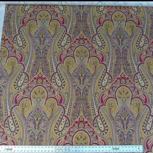 Scalamandre "O'MARRA Brown Gold Red Paisley Print MSRP8/YD Scalamandre "O'MARRA Brown Gold Red Paisley Print MSRP$278/YD