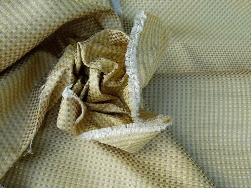 P1010443.jpg by yard Scalamandre Godwin Gold Gold Yellow Mini Check Silk MSRP USD 258/y