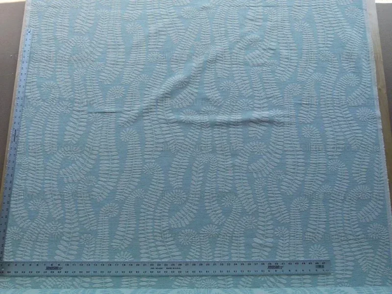 P1010468.jpg Scalamandre Botanique Fh Leaf Sky Blue Fern Foliage Cotton MSRP USD 188/Y