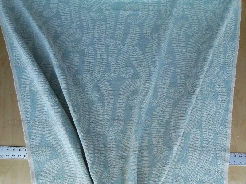 P1010476.jpg Scalamandre Botanique Fh Leaf Sky Blue Fern Foliage Cotton MSRP USD 188/Y