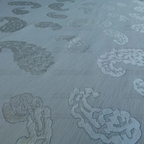 Scalamandre Katmandu Crema Green Silk Lampas Paisley MSRP$364