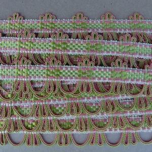 P1010719.jpg Scalamandre Silk Trim Lyric Coral & Lime Pink Green MSRP USD 198usd/