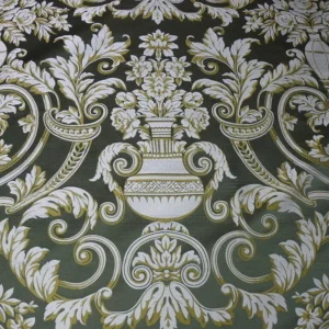 BY YD SCALAMANDRE NEOCLASSICAL EMMA’s URNS DEEP GREEN 100% Silk BY YD SCALAMANDRE NEOCLASSICAL EMMA’s URNS DEEP GREEN 100% Silk