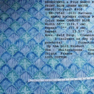 P1420575C.jpg 10.2y Brunschwig & Fils Nanou Rockery Print Blue Green White from Cabanel Collection #906