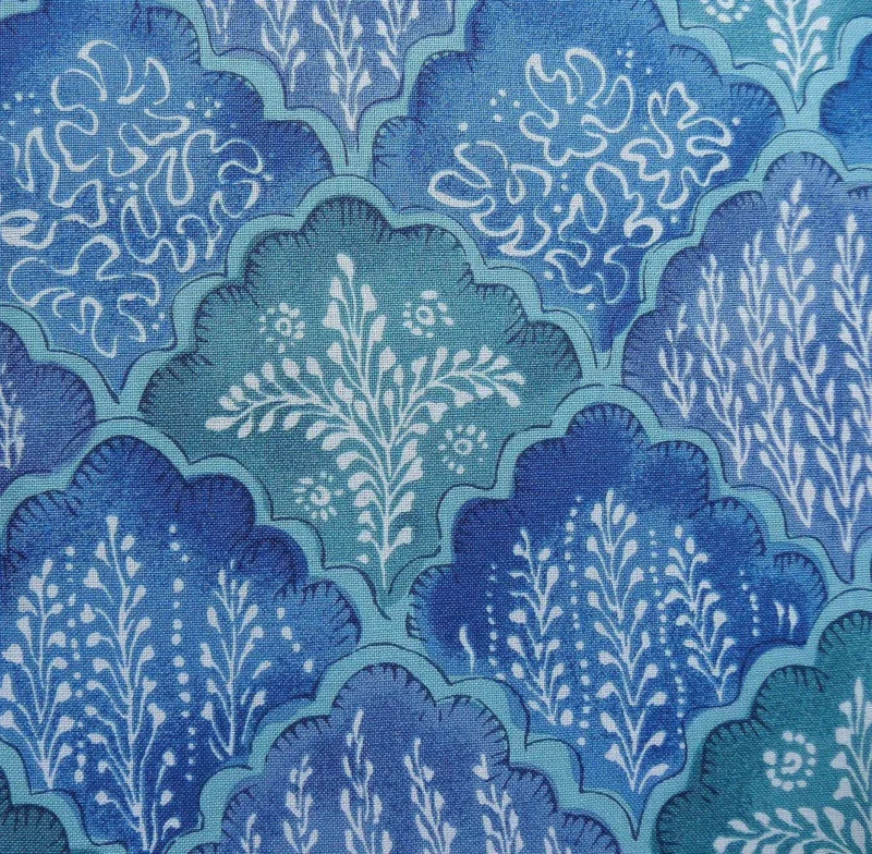 P1420579C.jpg 10.2y Brunschwig & Fils Nanou Rockery Print Blue Green White from Cabanel Collection #906