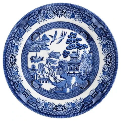 Blue_Willow_China_Pattern_480x480 Special Order Kravet Lee Jofa Porcelain Green White Cream Willow Plates 100% Cotton Toile Chinoiserie Bird Boat Bridge MSRP USD98