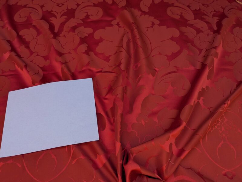 PXL_20240717_182415253 Bty Brunschwig & Fils Sylvana Ruby Red Damask Renaissance Cotton MSRP USD248/y