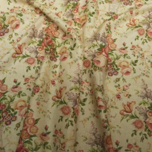Bty Lee Jofa Ashurst Peony Tulip Lilac Rose 100%linen On Bisque English Chintz