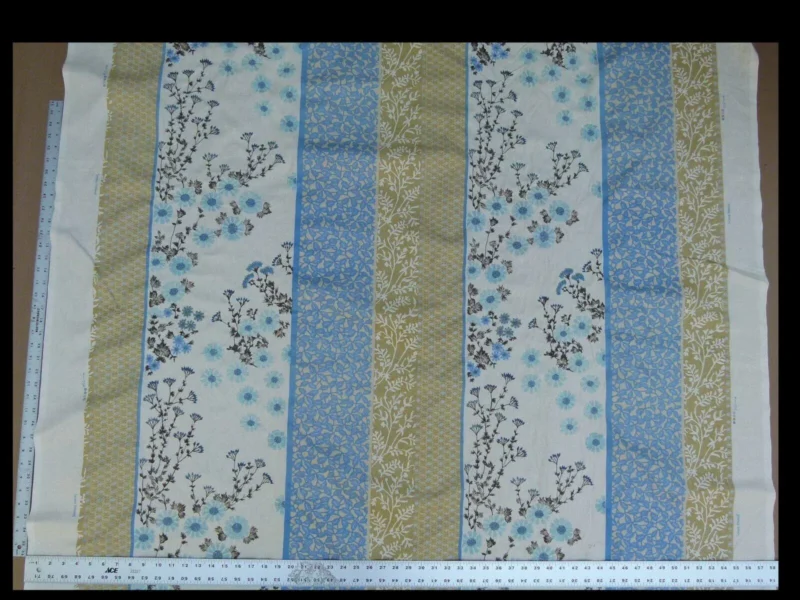 P1010871.jpg Gp&j Baker Lifestyle Madurai Aqua/cobalt Blue Floral Embroidery Stripe Cotton MSRP US196/y