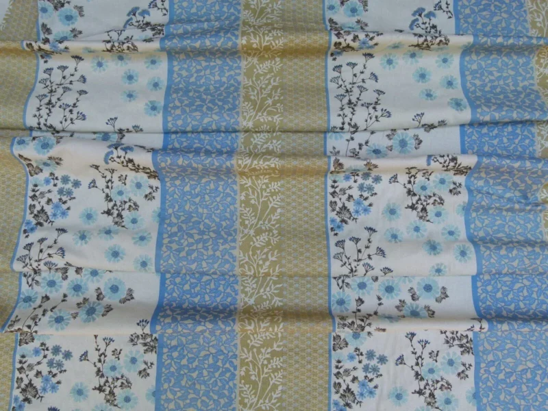 P1010883.jpg Gp&j Baker Lifestyle Madurai Aqua/cobalt Blue Floral Embroidery Stripe Cotton MSRP US196/y