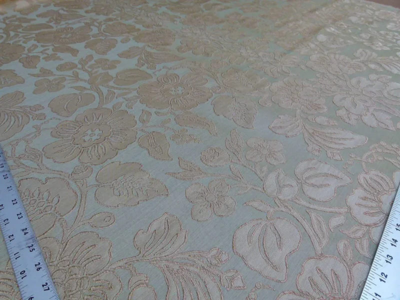 P1010885.jpg 0.95y Gp&j Baker Montague Silk Damask Renaissance Birch Brn Grn