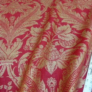 P1010901.jpg By Yard GP & J Baker Lee Jofa Venetian Damask Red Gold Linen Print Renaissance Pomegranate Rose MSRP USD 170
