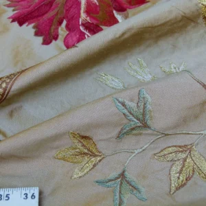 P1010914.jpg By Yard Gp&j Baker Tulip Tree Silk Embroidery Red Gold Large Scale MSRP USD 298Y