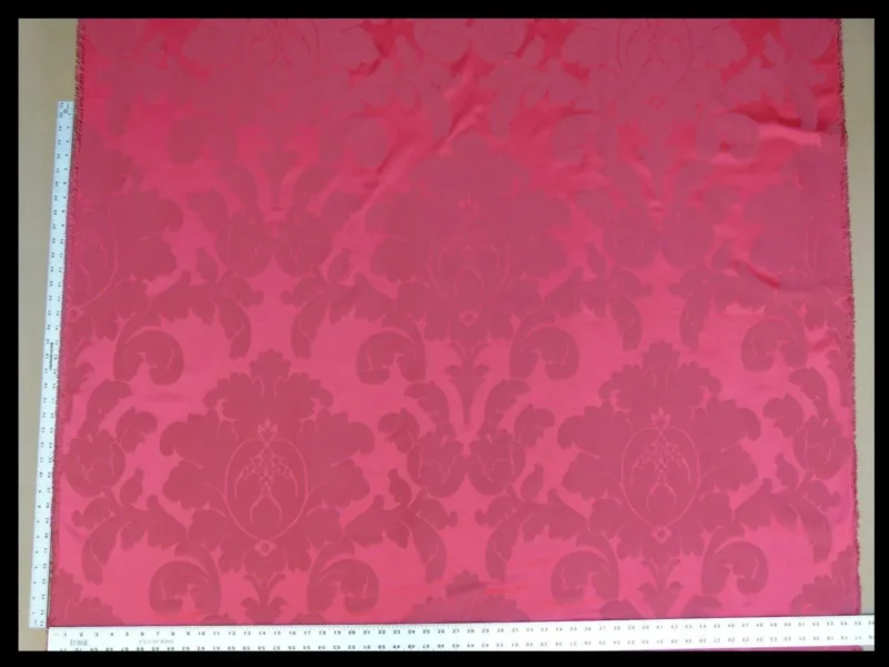 P1010940.jpg Bty Brunschwig & Fils Sylvana Ruby Red Damask Renaissance Cotton MSRP USD248/y