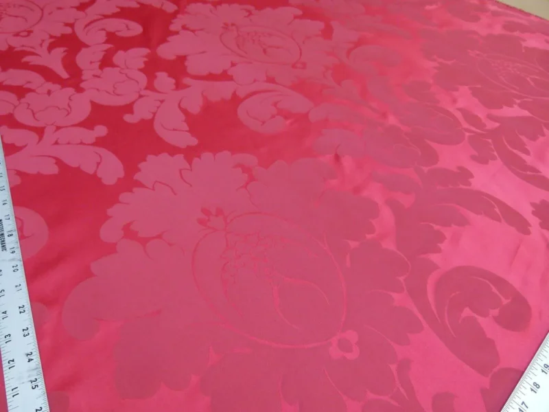 P1010941.jpg Bty Brunschwig & Fils Sylvana Ruby Red Damask Renaissance Cotton MSRP USD248/y