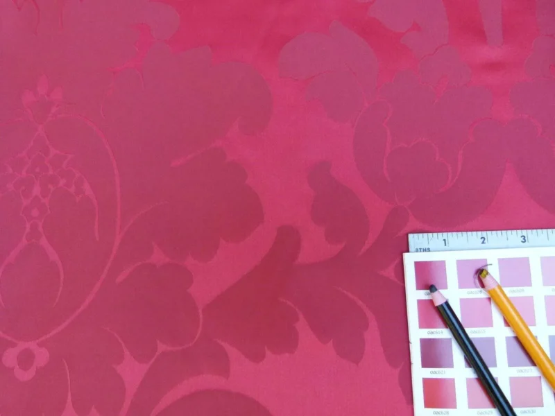 P1010943.jpg Bty Brunschwig & Fils Sylvana Ruby Red Damask Renaissance Cotton MSRP USD248/y