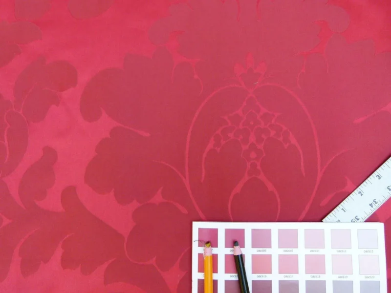 P1010944.jpg Bty Brunschwig & Fils Sylvana Ruby Red Damask Renaissance Cotton MSRP USD248/y