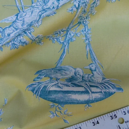 BTY Brunschwig & Fils MATIN D’ETE French Toile Lime Aqua COTTON BTY Brunschwig & Fils MATIN D'ETE French Toile Lime Aqua COTTON