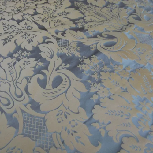1Y KRAVET Couture LIMOGES 100% SIlk Damask CERULEAN blue MSRP264